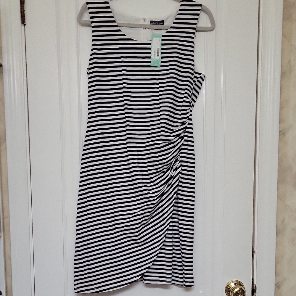 Market & Spruce Striped Midi Dress in Navy and White
